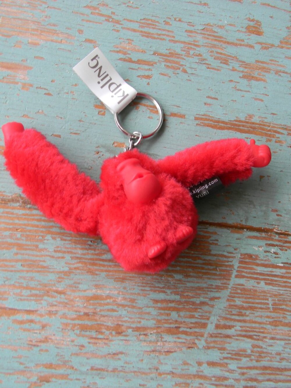 NWT KIPLING SMALL RED MONKEY GORILLA KEYCHAIN CHARM FOB